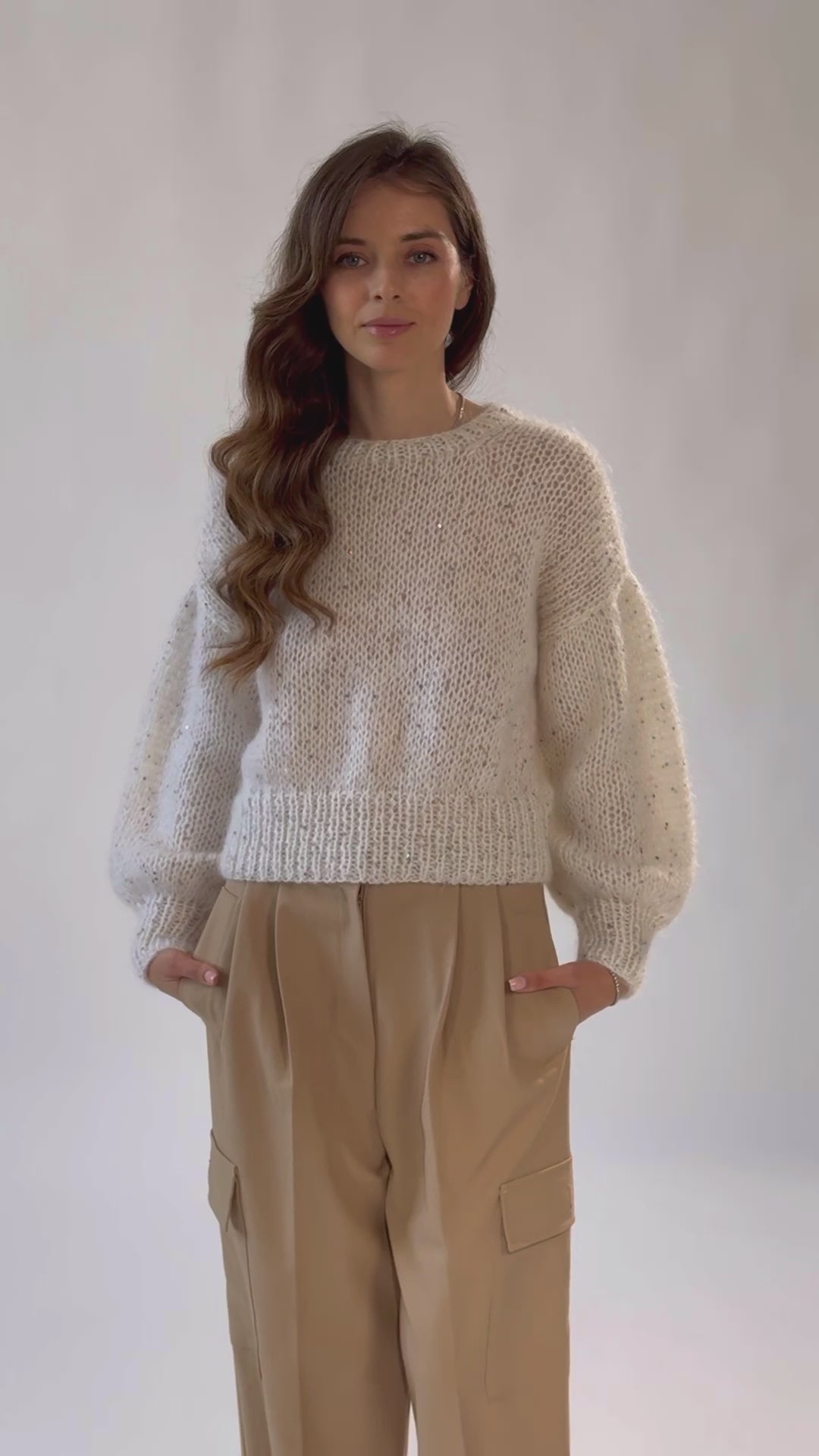Sequins mohair sweater - white
