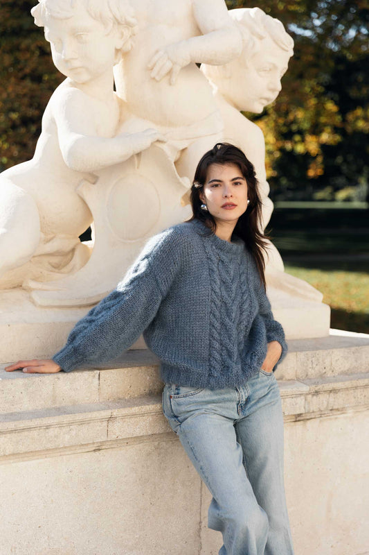 Mohair-Silk Sweater in Blue
