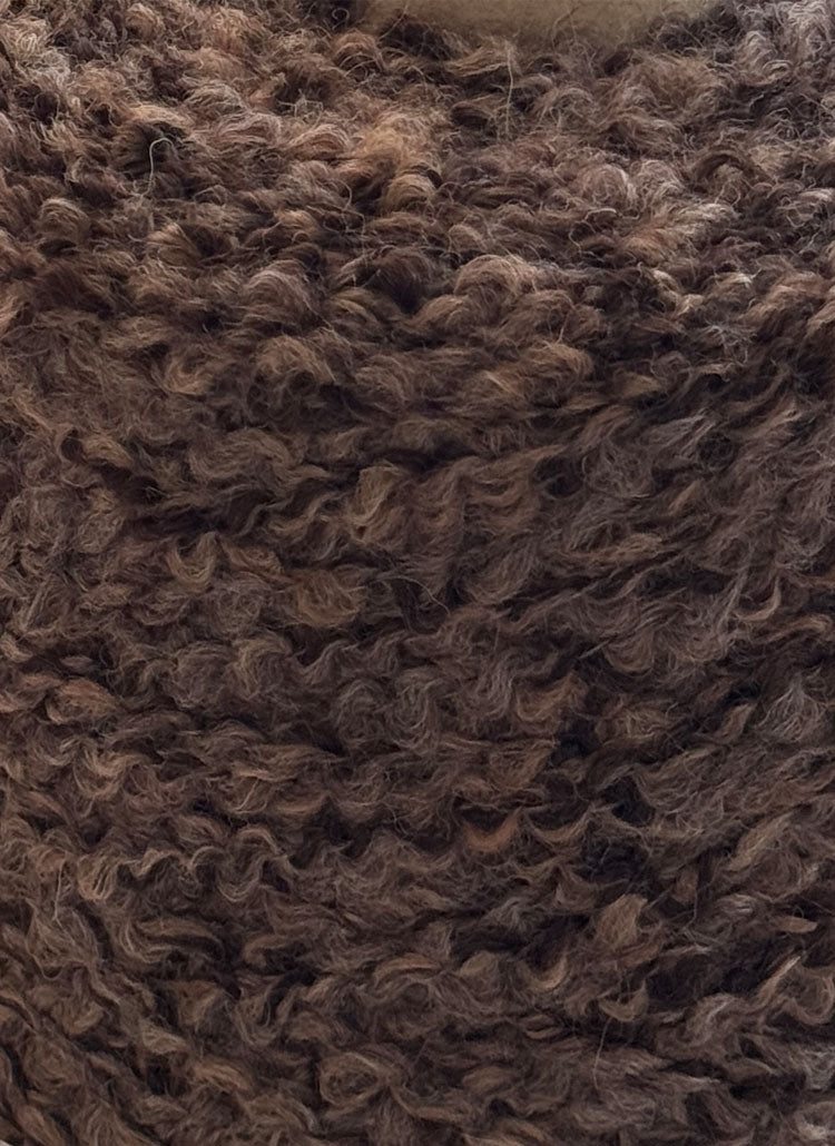 Alpaca Bouclé Cardigan in Brown