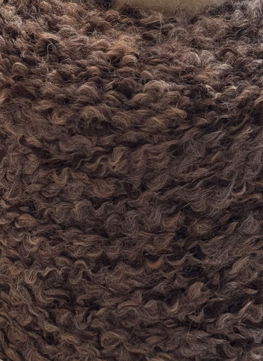 Alpaca Bouclé Cardigan in Brown