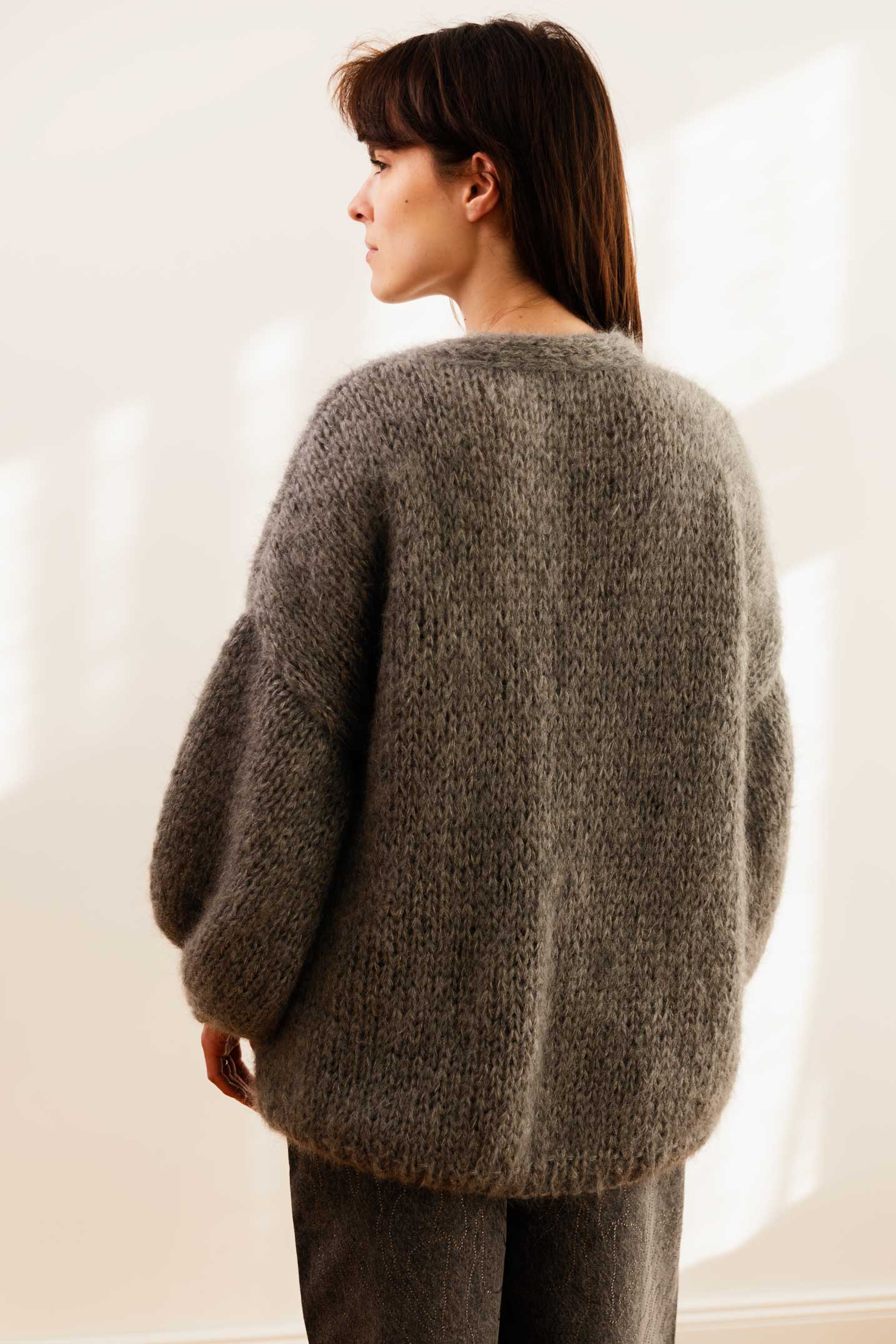 Oversized Mohair Cardigan in Grey