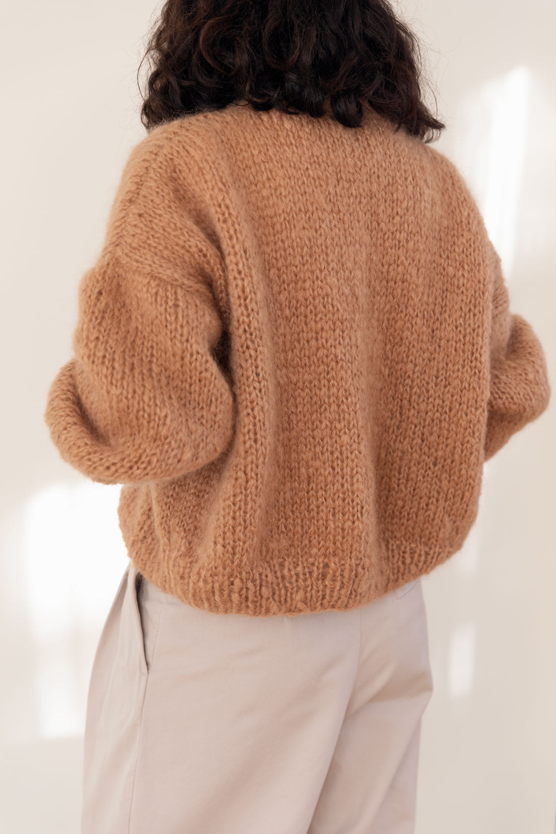 Camel Mohair and Organic Wool Cardigan Success – onika-knitwear
