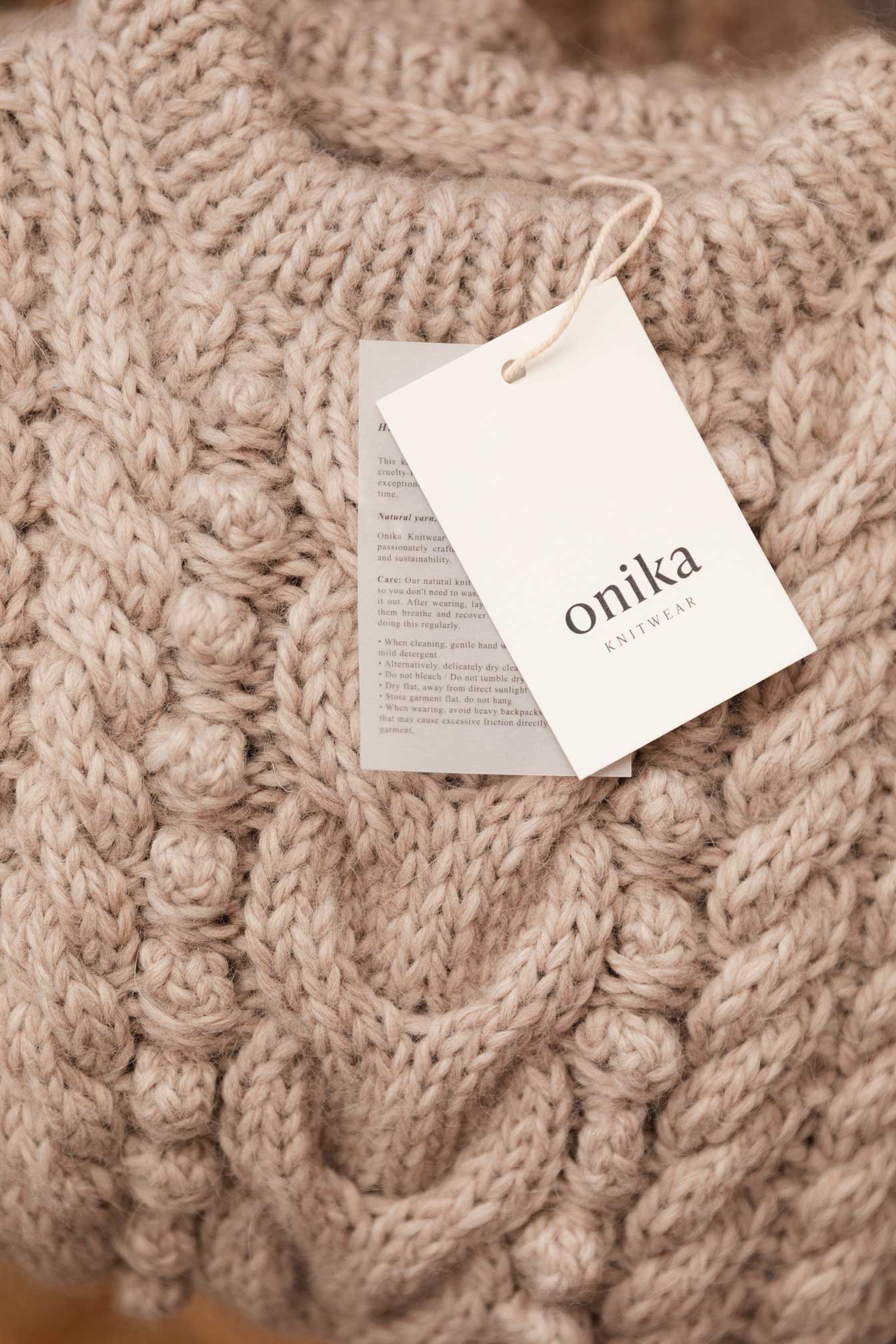 Hand-knit organic wool sweater