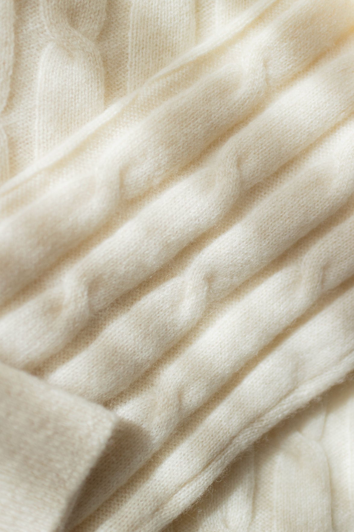Close-up of white cashmere fabric texture