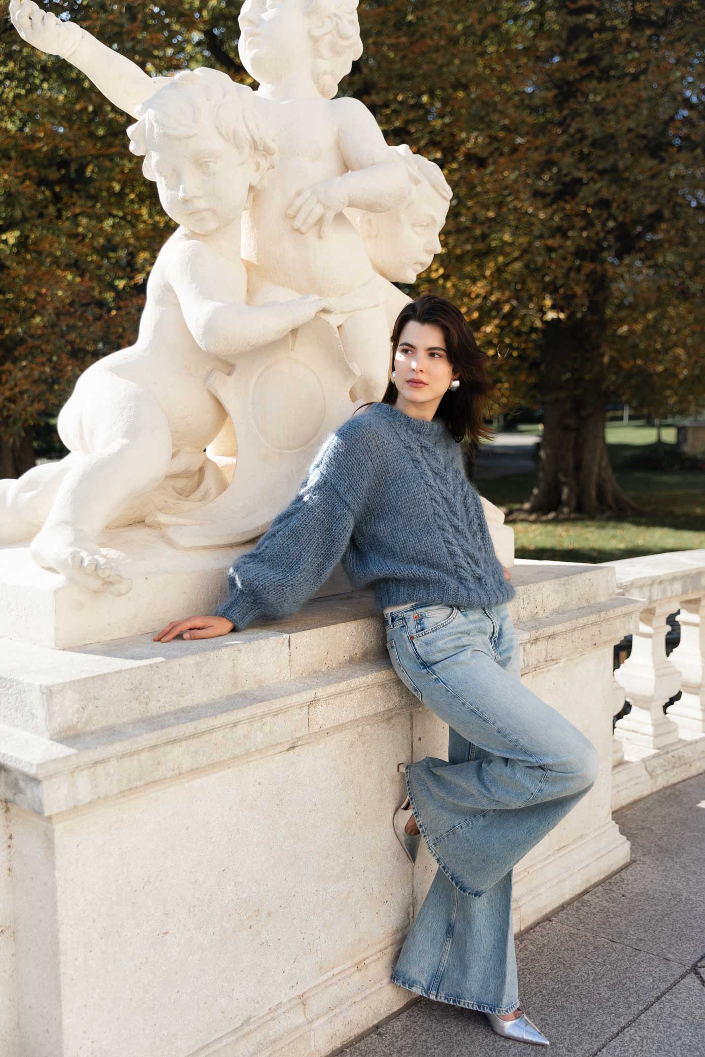 Mohair-Silk Sweater in Blue