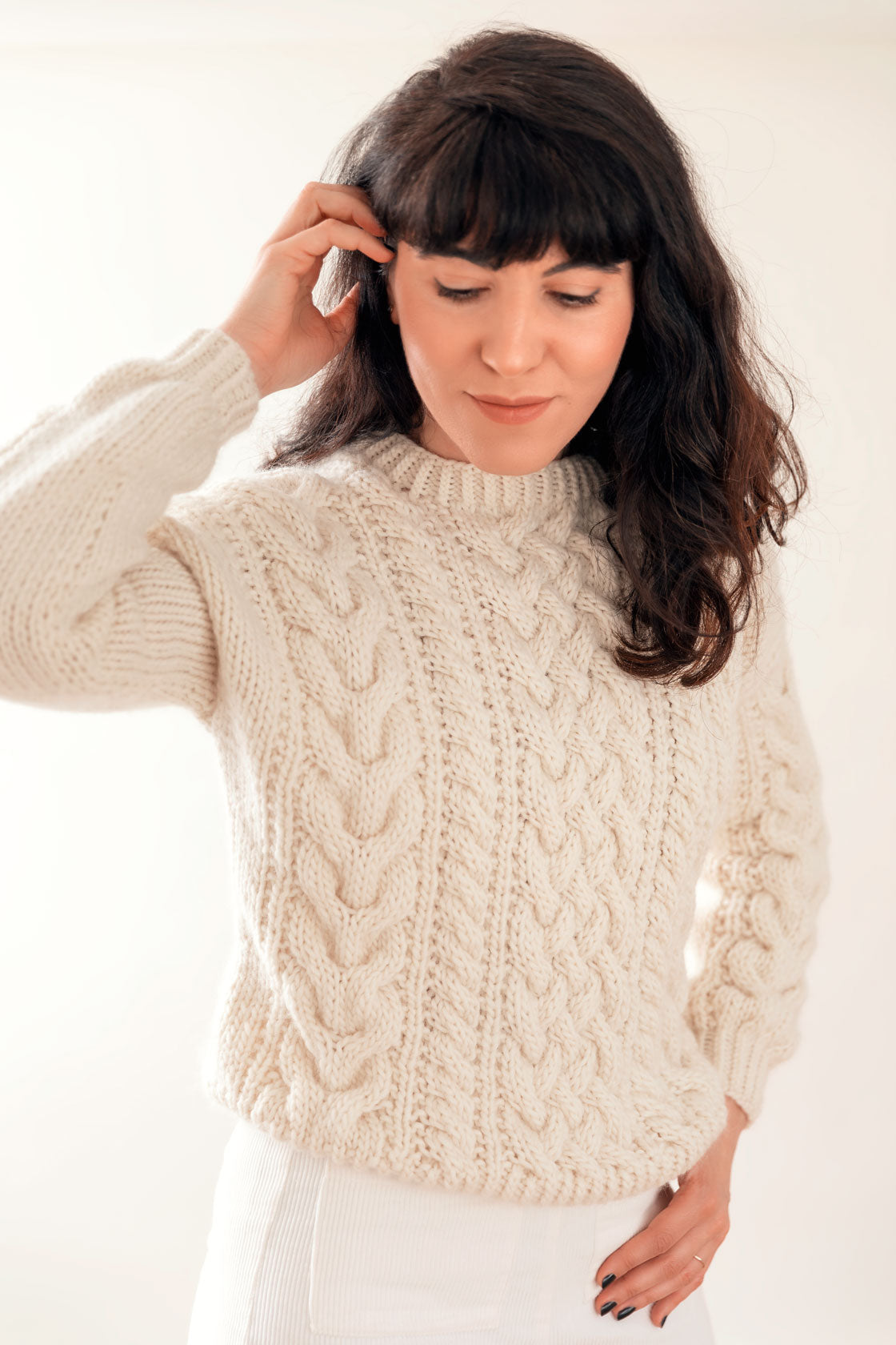 Handmade cable knit wool sweater | Onika-Knitwear – onika-knitwear