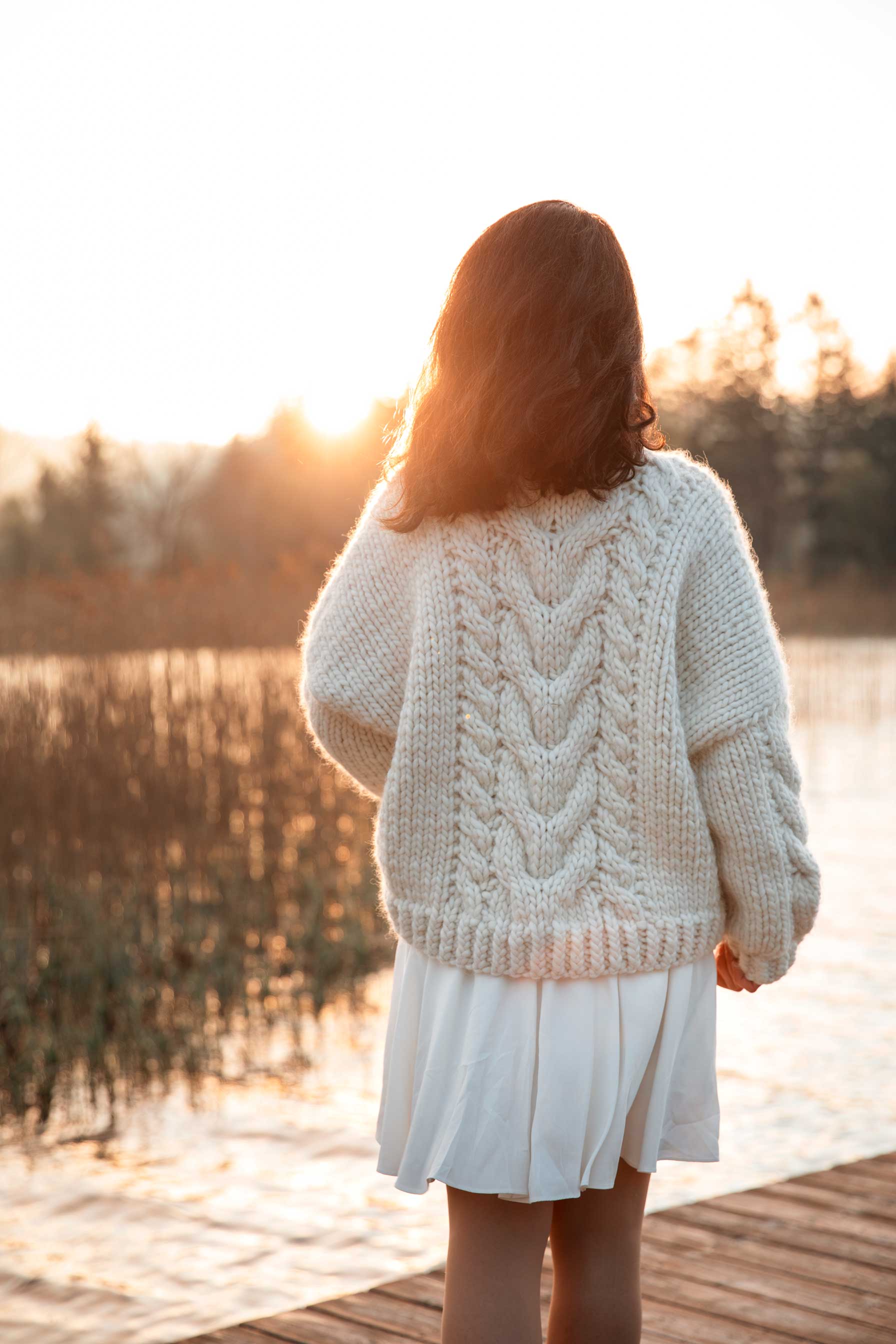 Cable knit outlet wool cardigan